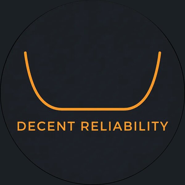 Decent Reliability cover art: a bathtub failure-rate curve